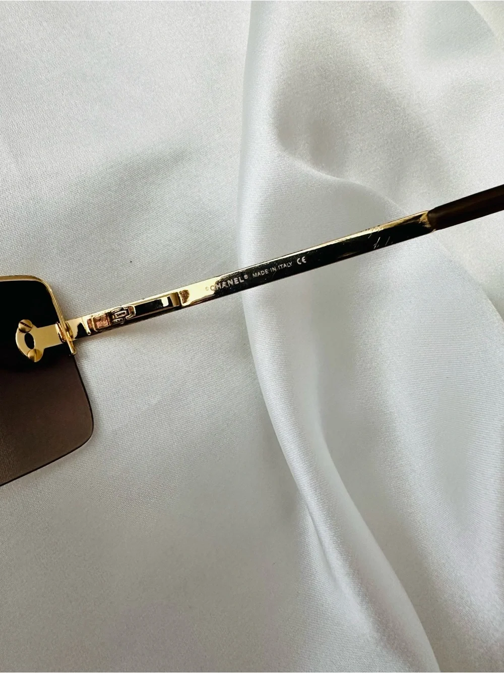 Chanel Vintage Burgundy Rimless Swarovski cc’s Sunglasses